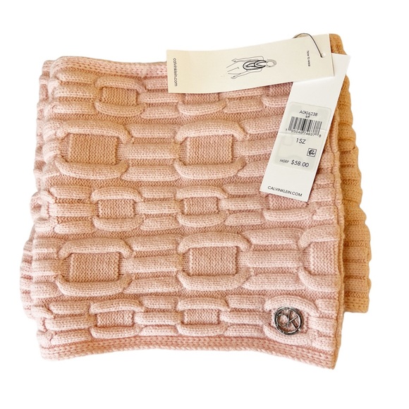 NWT Calvin Klein loop infinity pink knit scarf/wrap - Picture 2 of 10